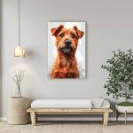 Irish Terrier Painted Illustration Canvas Art Print - Canine Portrait, Dog Lover Gift, Home Decor, Animal Wall Art, Pet Enthusiasts Collectible