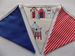 Beach Huts Bunting, Nautical Summer Seaside Garden Children's Party Bunting, Handmade 1-3 m