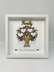 Personalised Family Tree 3D Box Picture Frame Gem Birds - Up To 14 Names - 8 Colours To Choose (Lilac)