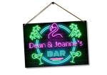 Personalised Bar Sign METAL Plaque Eighties Neon Cocktail Style. Home Pub 80s Shed Garage Man Cave.