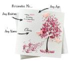 Female Happy birthday card handmade and personalised Pink Blossom Trees and Heels //pretty/birthday/friend/mum/daughter/sister/niece/cousin/ 16th/18th/ 21st/30th Birthday Gift