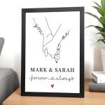 Personalised Holding Hands Gifts for Couples, Valentines Gifts For Him Or Her, Boyfriend and Girlfriend Gifts, Husband and Wife Present, Couple Anniversary Gift, ANY NAMES