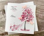 Female Happy birthday card handmade and personalised Pink Blossom Trees and Heels //pretty/birthday/friend/mum/daughter/sister/niece/cousin/ 16th/18th/ 21st/30th Birthday Gift