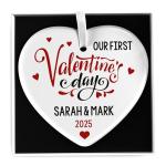 Our First Valentines Day Gift For Boyfriend Girlfriend 2026 - PERSONALISED 1st Valentines Together Ceramic Heart Gift, New Present For Valentines Day for Him or Her - With Gift Box