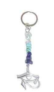 Eye of Horus Gemstone Keyring or Handbag Charm Protection Power Gift