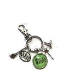 Just a Little Wicked 20mm Handmade Glass cabochon Bag Clip Keyring Gift, oz Witch Novelty Birthday Halloween Xmas Present, Witches Party Bag Favors