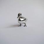 Duck figurine, solid hallmarked sterling silver ornament