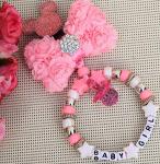 Personalised pram charm in multi colors baby girls and boys