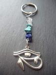 Eye of Horus Gemstone Keyring or Handbag Charm Protection Power Gift