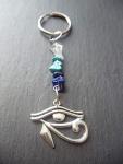 Eye of Horus Gemstone Keyring or Handbag Charm Protection Power Gift
