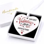 Our First Valentines Day Gift For Boyfriend Girlfriend 2026 - PERSONALISED 1st Valentines Together Ceramic Heart Gift, New Present For Valentines Day for Him or Her - With Gift Box