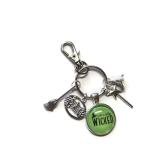 Just a Little Wicked 20mm Handmade Glass cabochon Bag Clip Keyring Gift, oz Witch Novelty Birthday Halloween Xmas Present, Witches Party Bag Favors