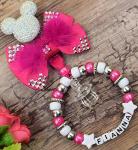 Personalised pram charm in multi colors baby girls and boys rhinestone bows
