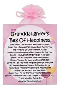 Granddaughter's Bag of Happiness ~ Unique Sentimental Novelty Gift & Greetings Card | Birthday Present | Gift for a Granddaughter | Personalised Keepsake