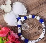 Personalised pram charm in multi colors baby girls and boys rhinestone bows