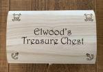 Personalised Wooden Keepsake Box Gift Any Name Or Message, Pirate Treasure Chest Trinkets Collectibles Memory Box