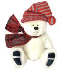 Blizzard - Polar Bear Cub Teddy Bear Off White Alpaca Artist Collectable OOAK 22cm