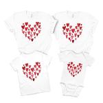 Pomchick - Love hearts matching Family Shirts/Valentine's days T shirt/First Valentine/Family love/Gift matching shirts for Valentines day