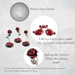 Forging Art Bcn® Hand Forged Enchanted Rose in Beauty and the Beast Glass Dome - Gift of Valentine's Day, Mother's Day, 6th Year Wedding Anniversary (Red/Silver)