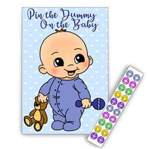 Pin the Dummy on the Baby - Blue/Boy- 20 Players - Baby Shower Party Game!