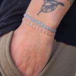 Made by Nami 2x Boho Surfer Bracelet Women & Men - Braided Summer Beach Bracelet Set - Handmade Festival Jewelry - Thin Friendship Bracelets (Retro Set)