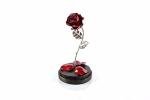 Forging Art Bcn® Hand Forged Enchanted Rose in Beauty and the Beast Glass Dome - Gift of Valentine's Day, Mother's Day, 6th Year Wedding Anniversary (Red/Silver)
