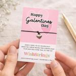 WishStrings Happy Galentine’s Day Gift Wish Bracelet | Friendship Bracelet for Best Friends, Gal Pals & Thoughtful Letterbox Gifts