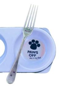 Dog Food Fork - WOOF Upcycled Antique Silver Plated Dog, Puppy, Pet Food Fork