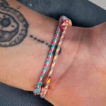 Made by Nami 2x Boho Surfer Bracelet Women & Men - Braided Summer Beach Bracelet Set - Handmade Festival Jewelry - Thin Friendship Bracelets (Retro Set)