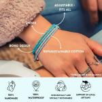 Made by Nami 2x Boho Surfer Bracelet Women & Men - Braided Summer Beach Bracelet Set - Handmade Festival Jewelry - Thin Friendship Bracelets (Retro Set)