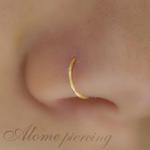 Gold Nose Ring - Tiny Thin 24 Gauge 7mm Gold Nose Hoop Piercing - 14k Gold Filled Dainty Nose Rings For Women - Handmade Gold Nose Jewelry - Gift Ready