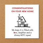 Congratulations on Your New Home - New Home Card - Filled with Love Laughter & Strong Wifi - Housewarming Gifts for New House - Handmade Greeting Cards for Friend Family Son or Daughter