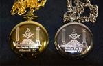 MASONIC POCKET WATCH GIFT PERSONALISED WITH YOUR NAME AND LODGE PLUS A FREE MESSAGE ENGRAVED ON THE BACK OF THE POCKET WATCH