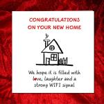 Congratulations on Your New Home - New Home Card - Filled with Love Laughter & Strong Wifi - Housewarming Gifts for New House - Handmade Greeting Cards for Friend Family Son or Daughter