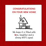 Congratulations on Your New Home - New Home Card - Filled with Love Laughter & Strong Wifi - Housewarming Gifts for New House - Handmade Greeting Cards for Friend Family Son or Daughter