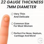 Gold Nose Ring - Tiny Thin 24 Gauge 7mm Gold Nose Hoop Piercing - 14k Gold Filled Dainty Nose Rings For Women - Handmade Gold Nose Jewelry - Gift Ready