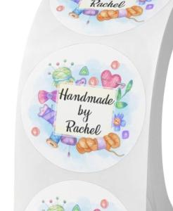 Personalised Handmade by Stickers. Crafting Labels. Business Stickers. Craft Crochet Knitting Labels