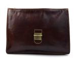Leather briefcase mens ladies office handbag shoulderbag messenger business bag satchel brown made in Italy genuine leather