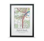Personalised OS Wall Map Print | New Home, Retirement, Wedding Anniversary Gift
