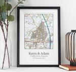 Personalised OS Wall Map Print | New Home, Retirement, Wedding Anniversary Gift