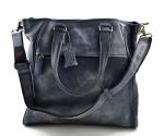 Leather ladies handbag blue shopper shopping bag shoulder bag luxury bag women handbag washed leather women leather vintage leather purse