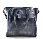 Leather ladies handbag blue shopper shopping bag shoulder bag luxury bag women handbag washed leather women leather vintage leather purse