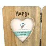 Personalised Pet Double Photo Frame – Engraved Wooden Dog or Cat Frame, Holds Two 6x4 Photos