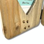 Personalised Pet Double Photo Frame – Engraved Wooden Dog or Cat Frame, Holds Two 6x4 Photos