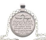 Game of Thrones Quote Necklace, Motivational Book Quote Pendant, Silver Fantasy Jewellery Gift Ideas for Her