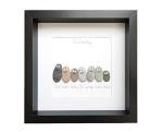 Family Gift Framed Pebble Art Picture Family Rocks Personalised Mothers Day Gift Pets, Children, Adults