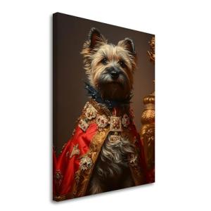 Cairn Terrier Renaissance Oil Painting – Canvas Art Print with Canine Nobility, Regal Portrait, Luxurious Decor, Vintage Charm, Pet Lovers Collectible
