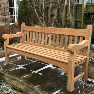 Personalised Engraved Memorial Bench Oak outdoor Garden Furniture