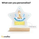 Beecreative Personalised Baby Boy Gifts Nursery Night Light - Personalised with ANY Childs Name - LED Night Light for restful Sleep - Nursery Bedside Table Lamp - Christening Gift for Baby Boy