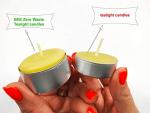 100% Pure Organic Beeswax tealights, set of 15 Handmade in Britain, BEE Zero Waste, eco-friendly tealight, pure beeswax organic cotton wick tea candles (With Metal cups)